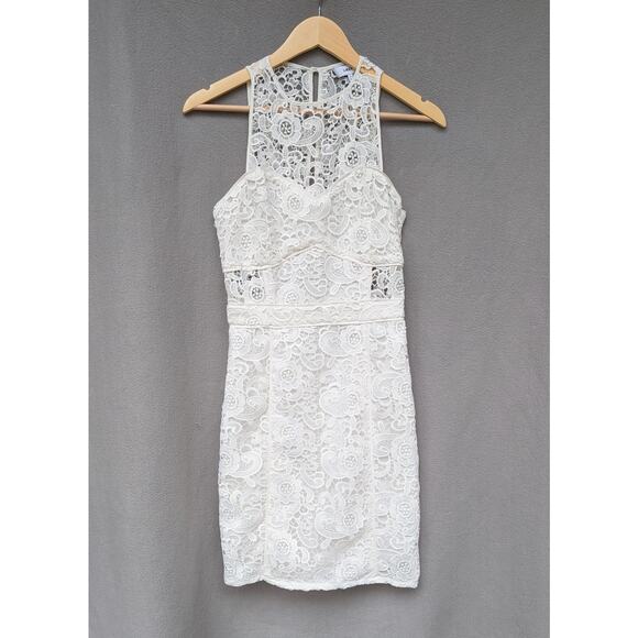 Likely Dresses & Skirts - LIKELY (Revolve) White Sheath Lace Halter Neck Midi Dress, size 2